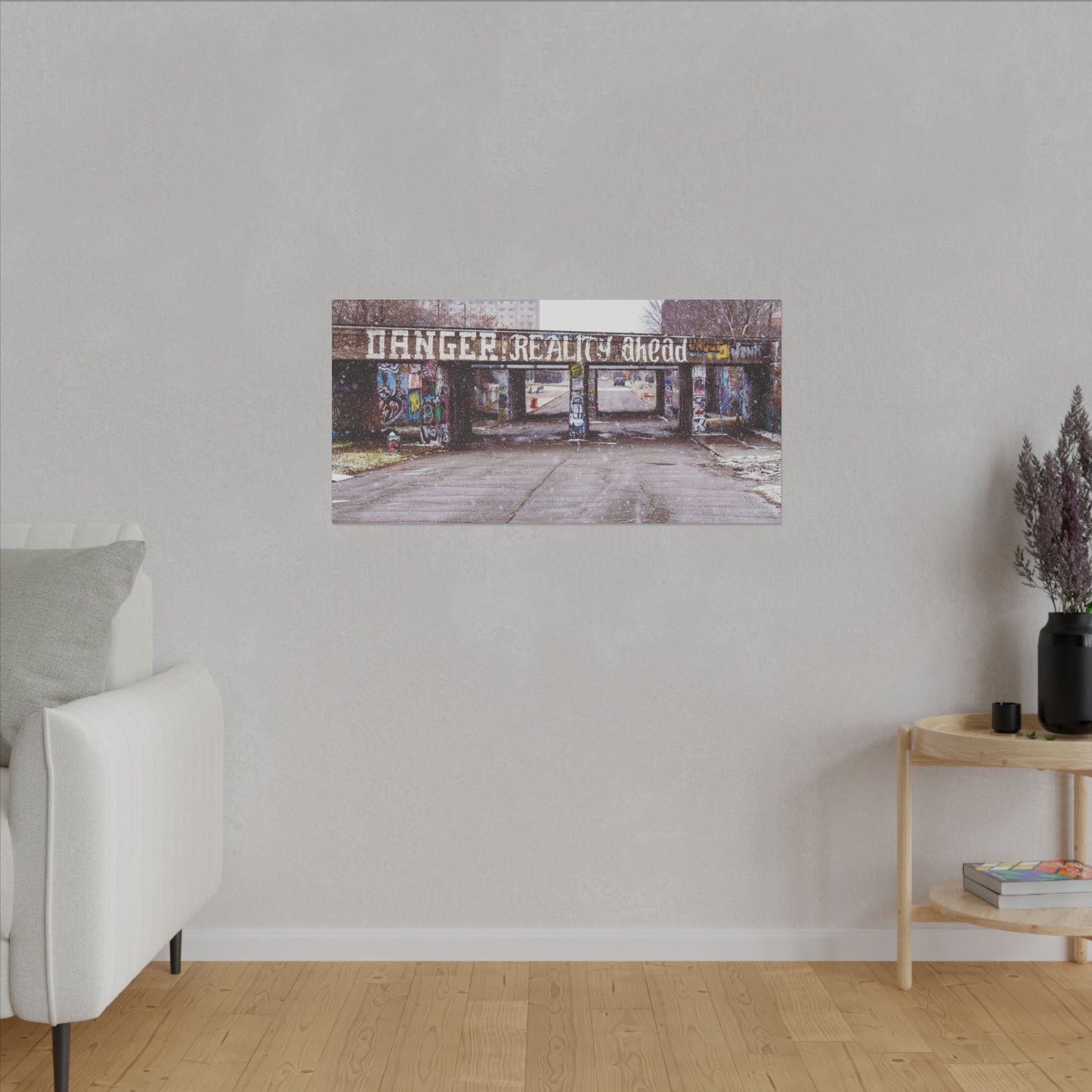 Danger Reality Ahead - Detroit Graffiti Matte Canvas, Stretched
