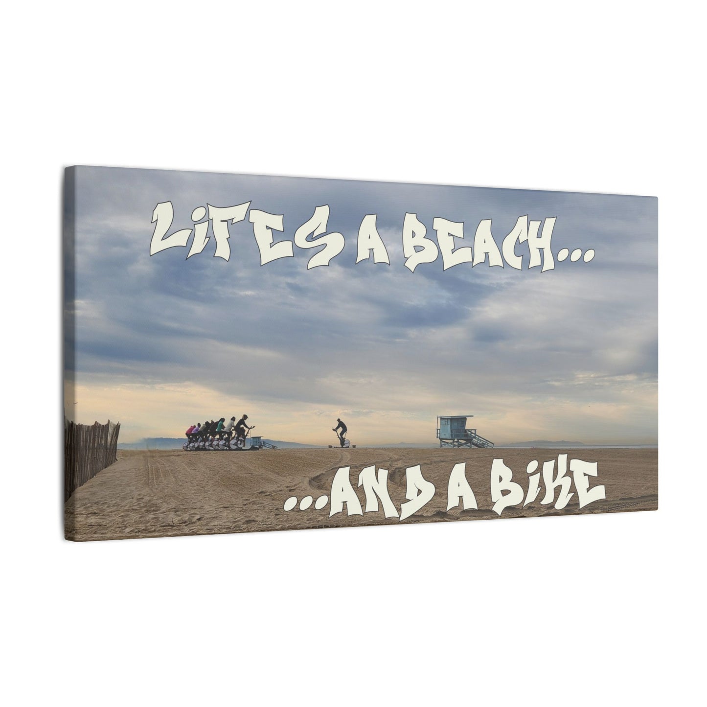 Life's a Beach...? World Graffiti Matte Canvas, Stretched