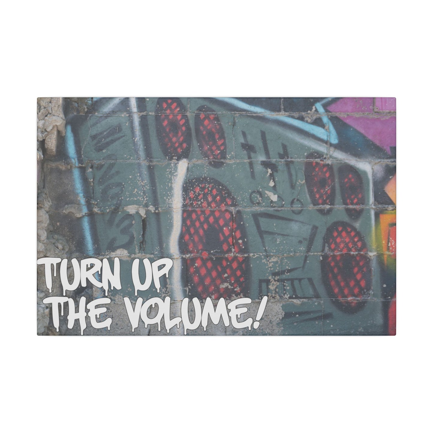 Turn Up the Volume! World Graffiti Matte Canvas, Stretched
