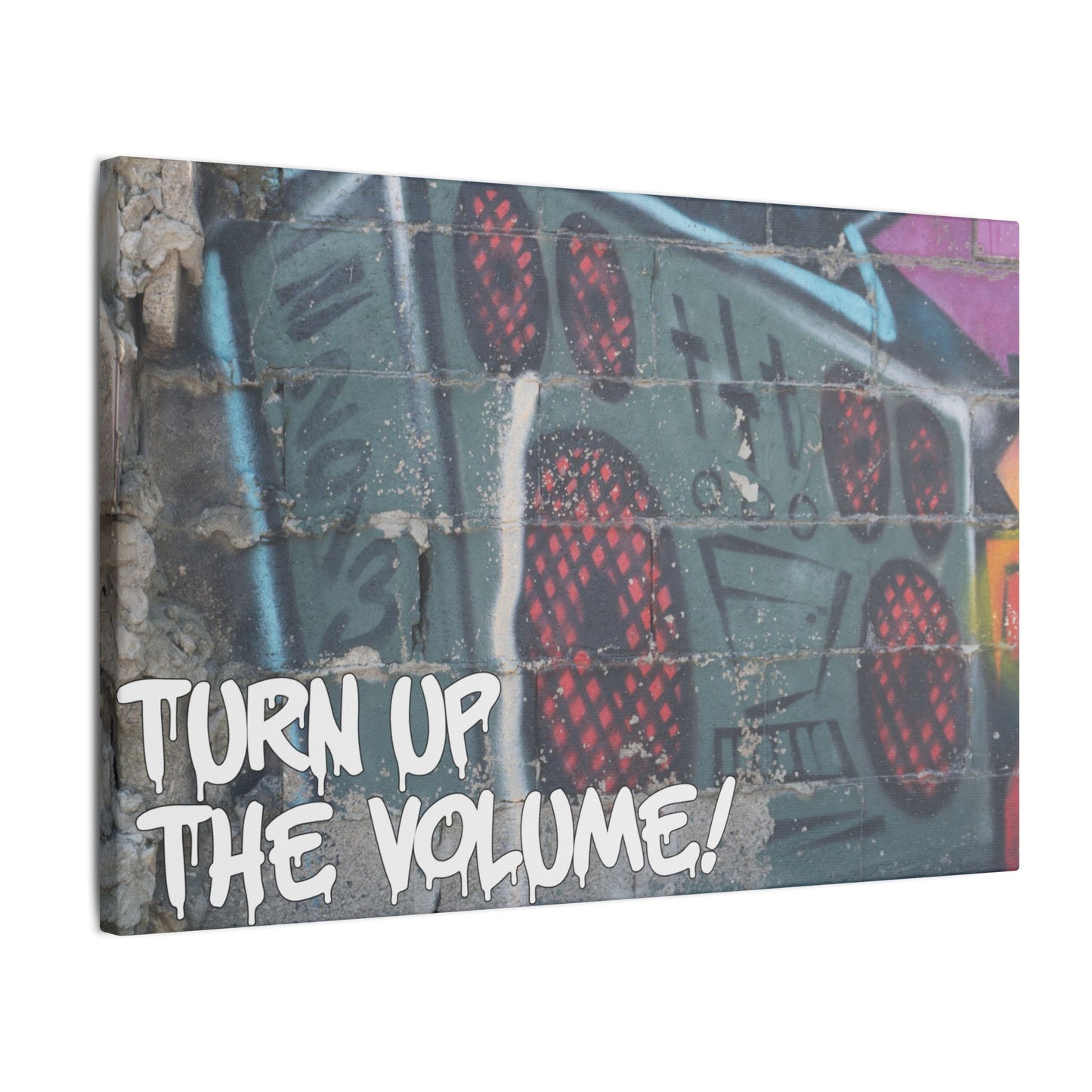 Turn Up the Volume! World Graffiti Matte Canvas, Stretched