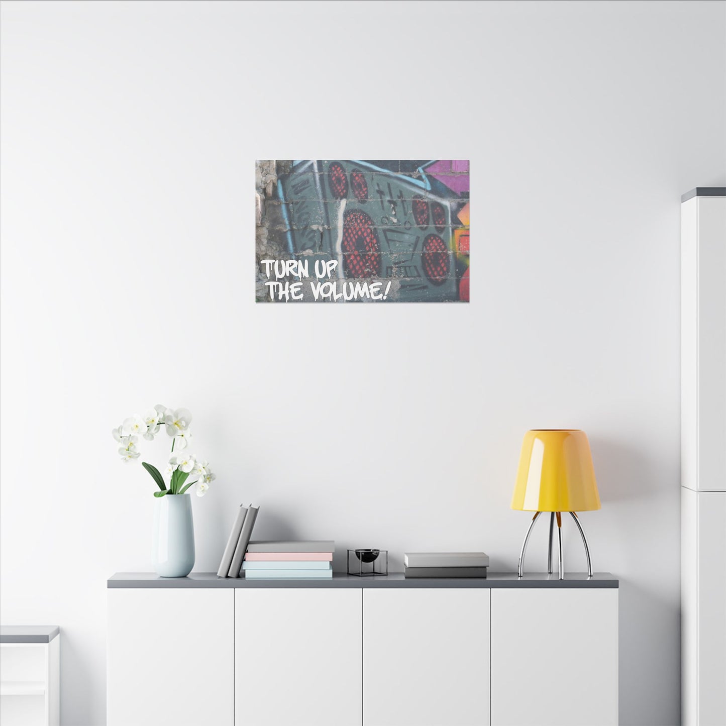 Turn Up the Volume! World Graffiti Matte Canvas, Stretched
