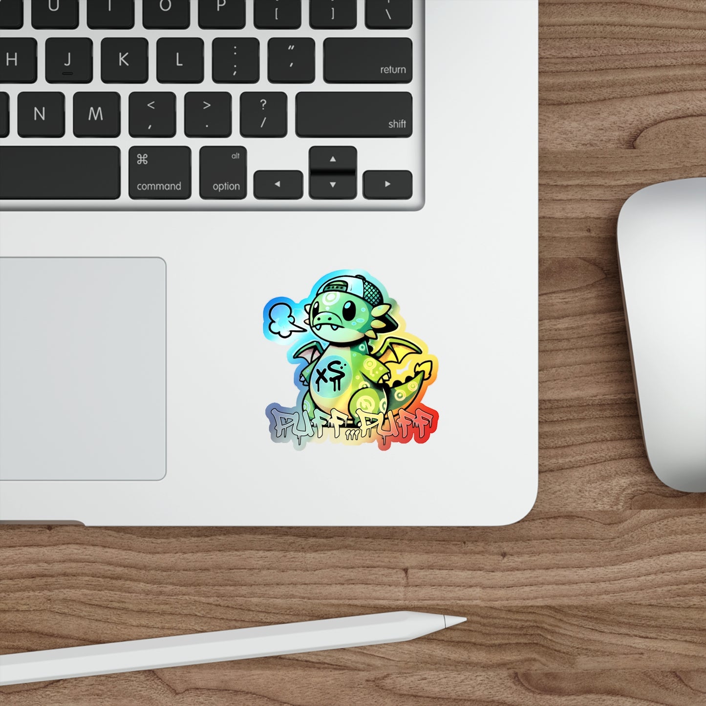 Graffiti Guardians Puff Puff the Merry Dragon Holographic Die-cut Stickers