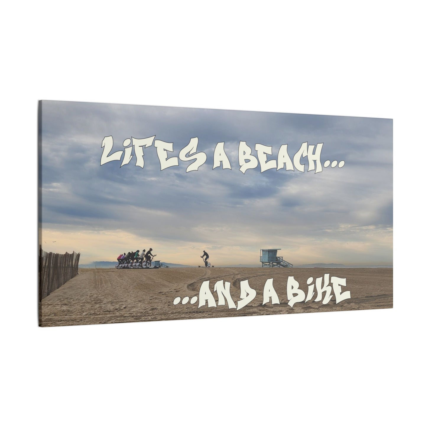 Life's a Beach...? World Graffiti Matte Canvas, Stretched