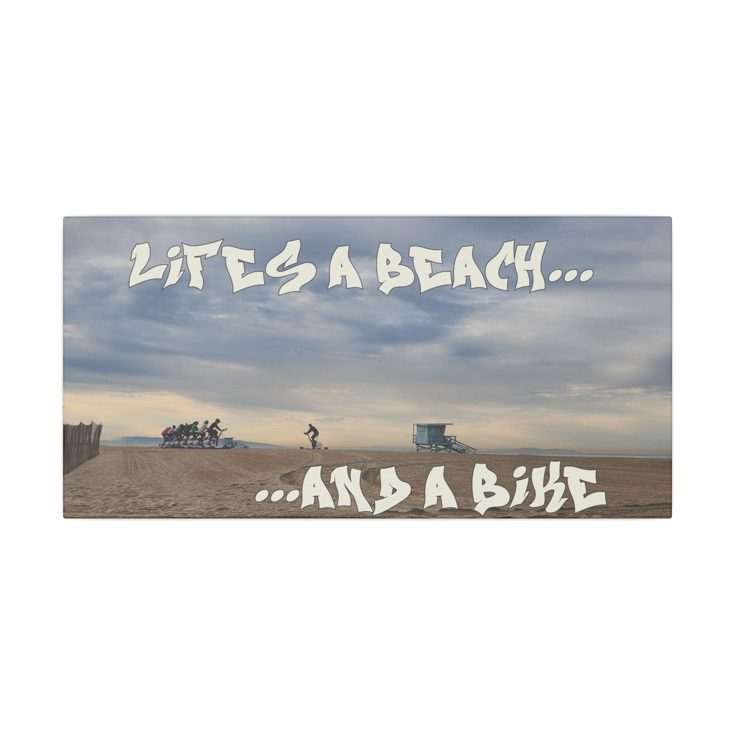 Life's a Beach...? World Graffiti Matte Canvas, Stretched