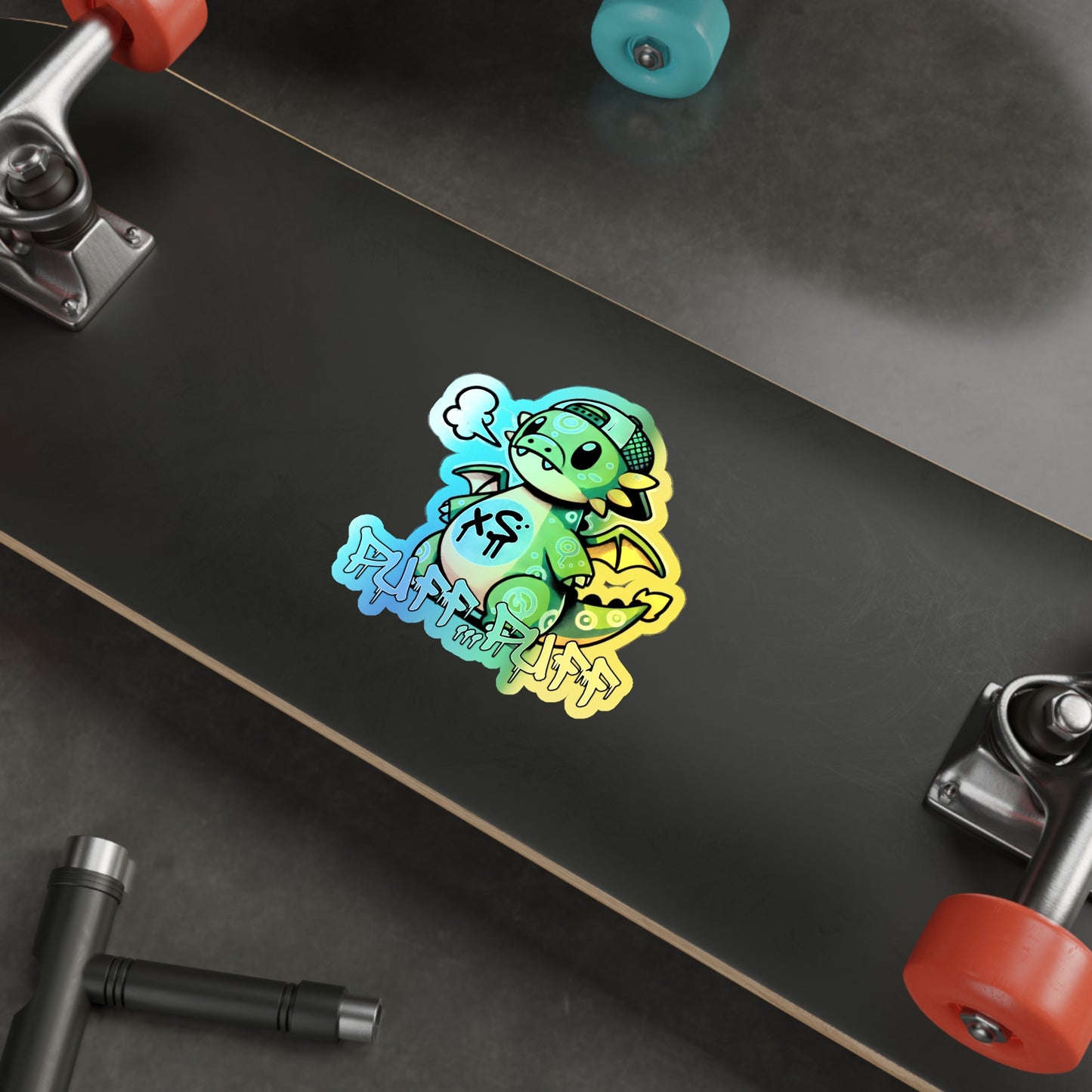 Graffiti Guardians Puff Puff the Merry Dragon Holographic Die-cut Stickers