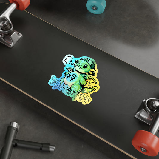 Graffiti Guardians Puff Puff the Merry Dragon Holographic Die-cut Stickers