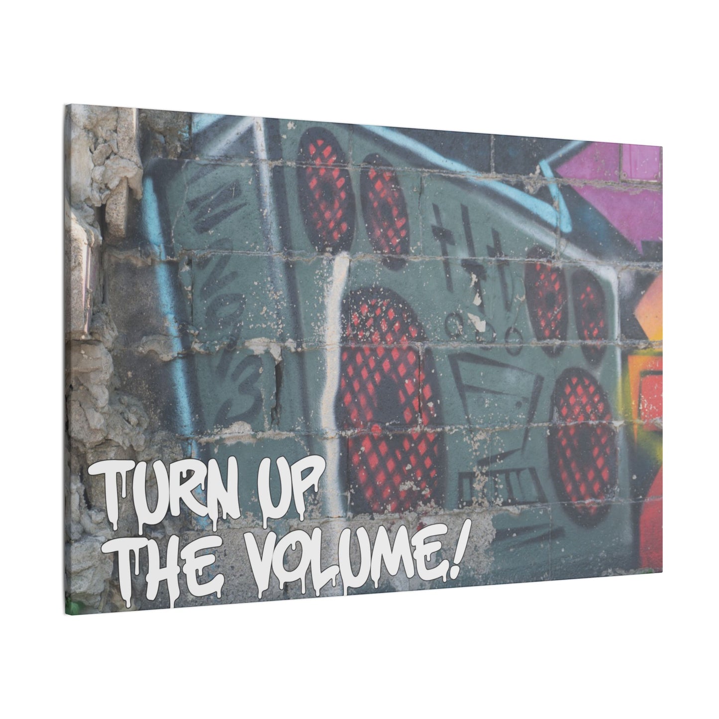 Turn Up the Volume! World Graffiti Matte Canvas, Stretched