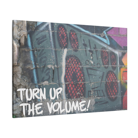 Turn Up the Volume! World Graffiti Matte Canvas, Stretched