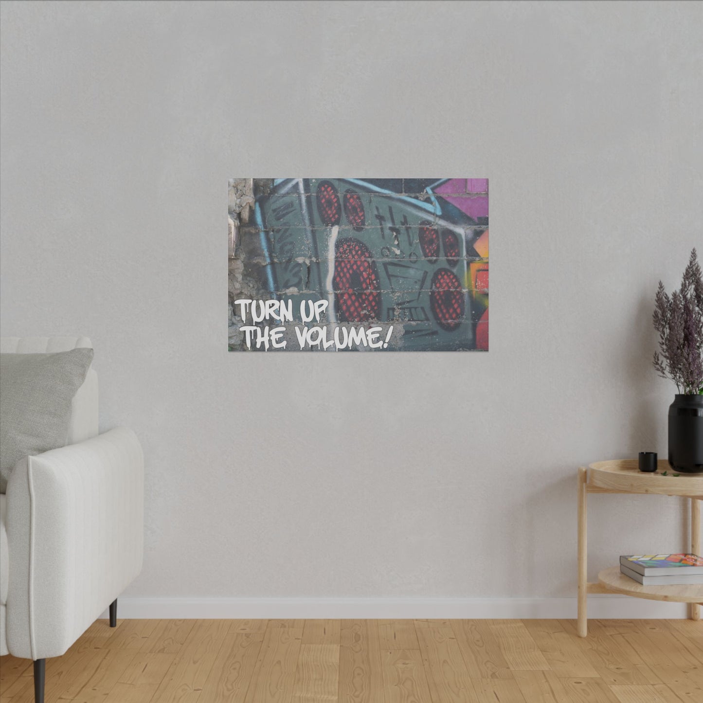 Turn Up the Volume! World Graffiti Matte Canvas, Stretched