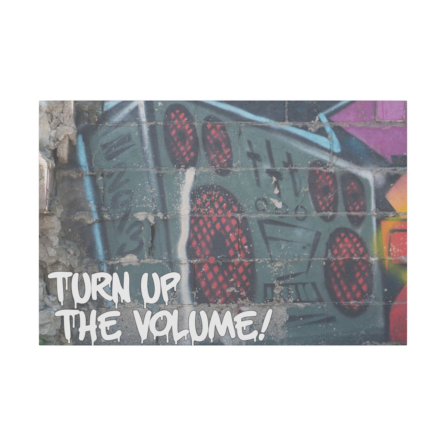 Turn Up the Volume! World Graffiti Matte Canvas, Stretched