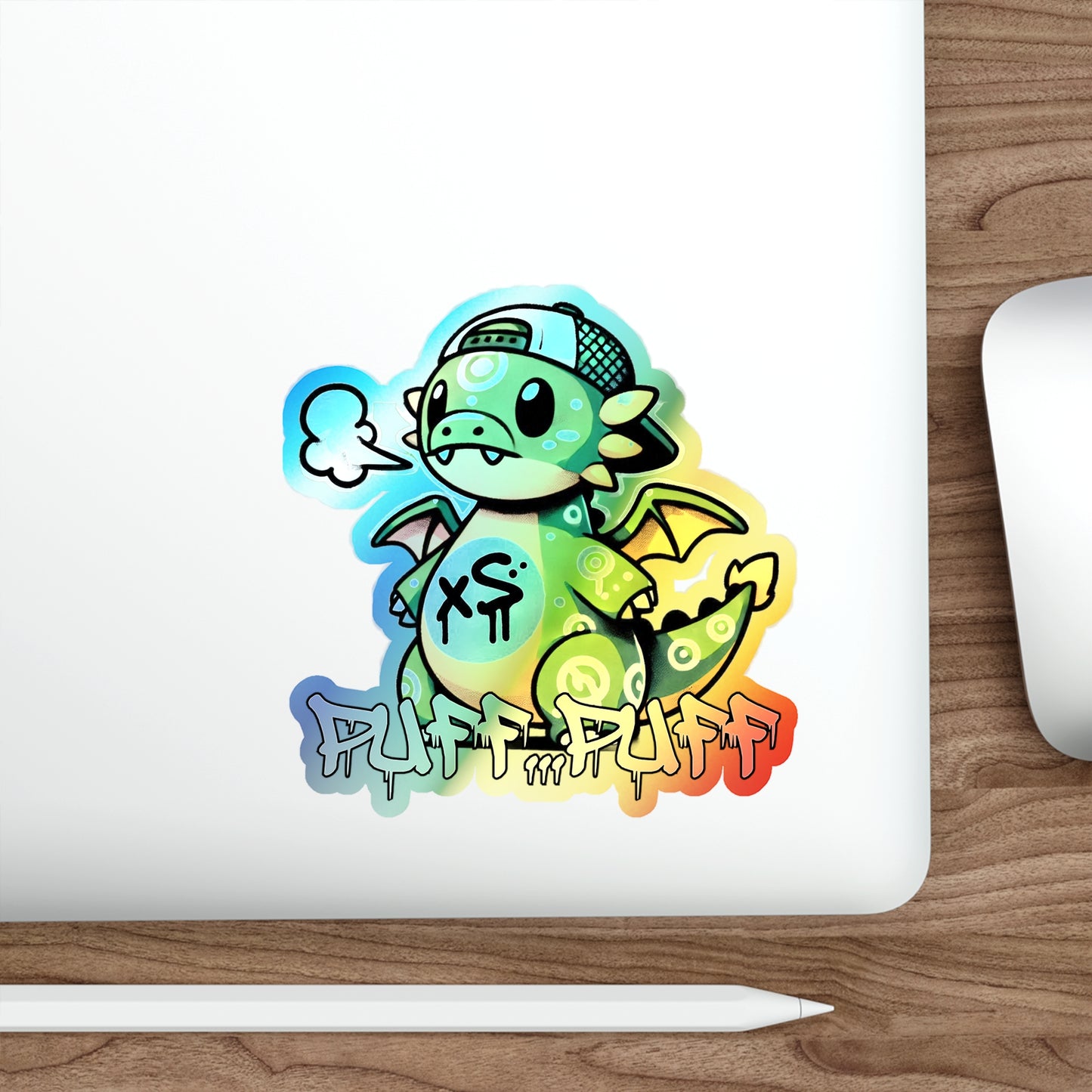 Graffiti Guardians Puff Puff the Merry Dragon Holographic Die-cut Stickers