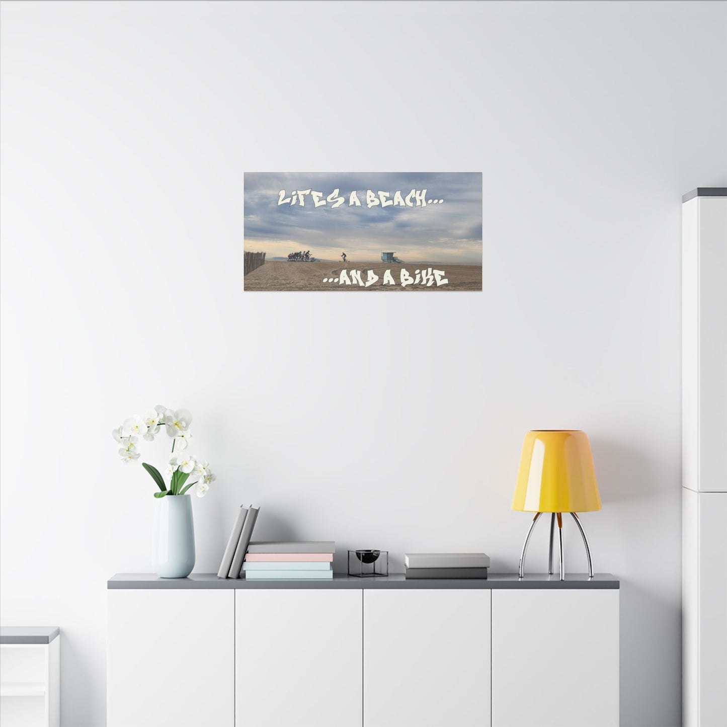 Life's a Beach...? World Graffiti Matte Canvas, Stretched